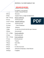 Horario Retiro Escuela Apostólica