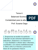 Tema 4: Balanced Scorecard Contabilidad para La Alta Dirección Prof. Susana Gago