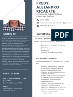 Curriculum Vitae CV Profesional Con Foto Azul y Blanco