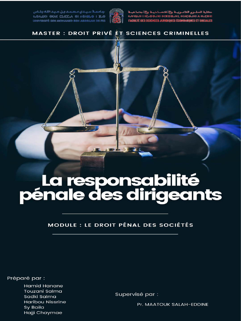 Responsabilité pénale des dirigeants | PDF | Loi criminelle | Business