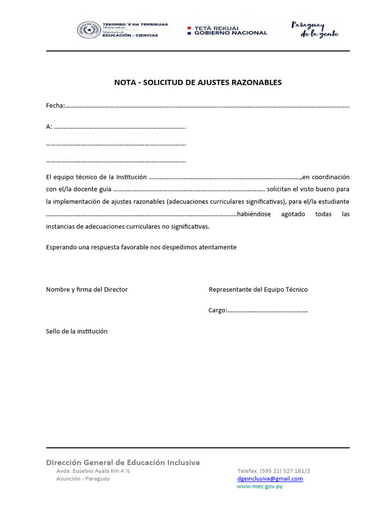 Solicitud de Ajustes Razonables | PDF | Negocios
