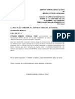 Promocion para Exhibir Numero de Cuenta y Proporcionar Datos Bancarios Que Su Señoría Tuvo A Bien Solicitar en El Auto de Fecha Veintitrés