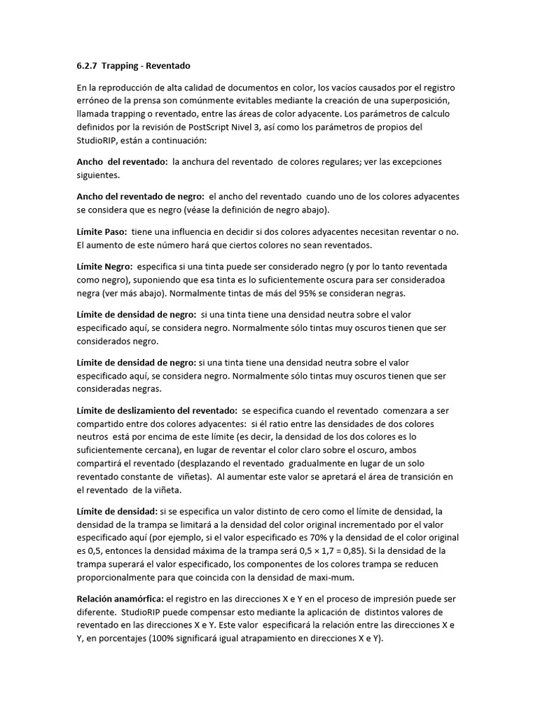 Parámetros de Reventado en Impresión | PDF | Informática