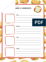 How To Make A Sandwich Worksheet (Inglés)