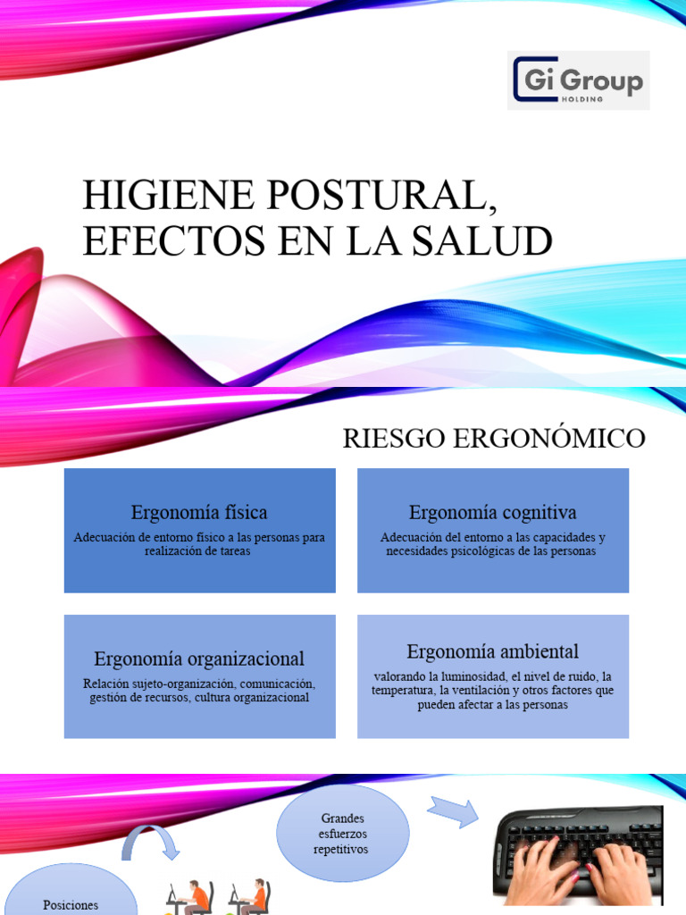 Higiene Postural | PDF | Factores humanos y ergonomía | Dolor lumbar