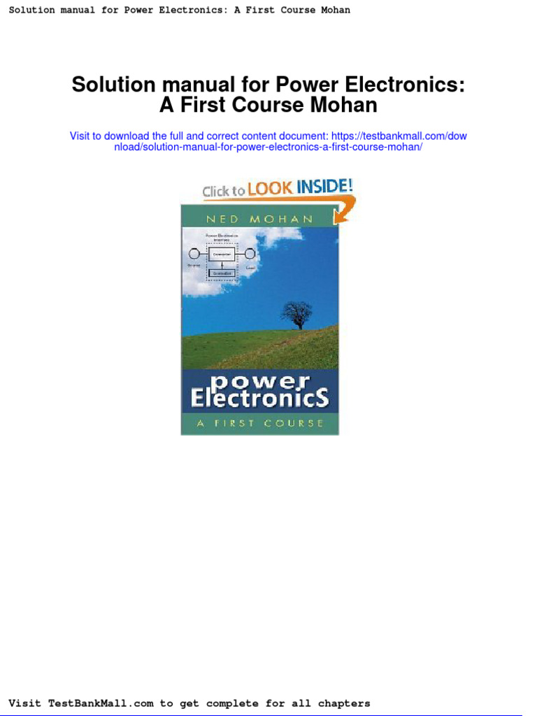 Download Full Solution Manual For Power Electronics A First Course