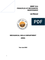 IMMT 211 Principles of Mechanical Maintenance - LAB MANUAL