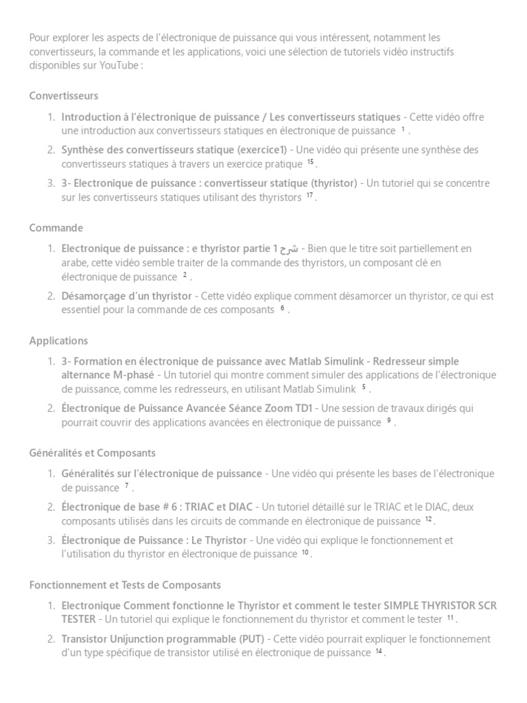 Tutoriels sur l'électronique de puissance | PDF | Électronique de ...