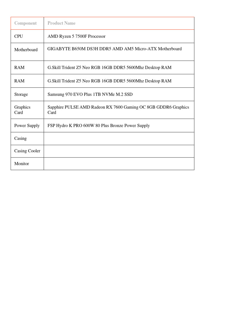 PC Configuration | PDF | Computers | Technology & Engineering
