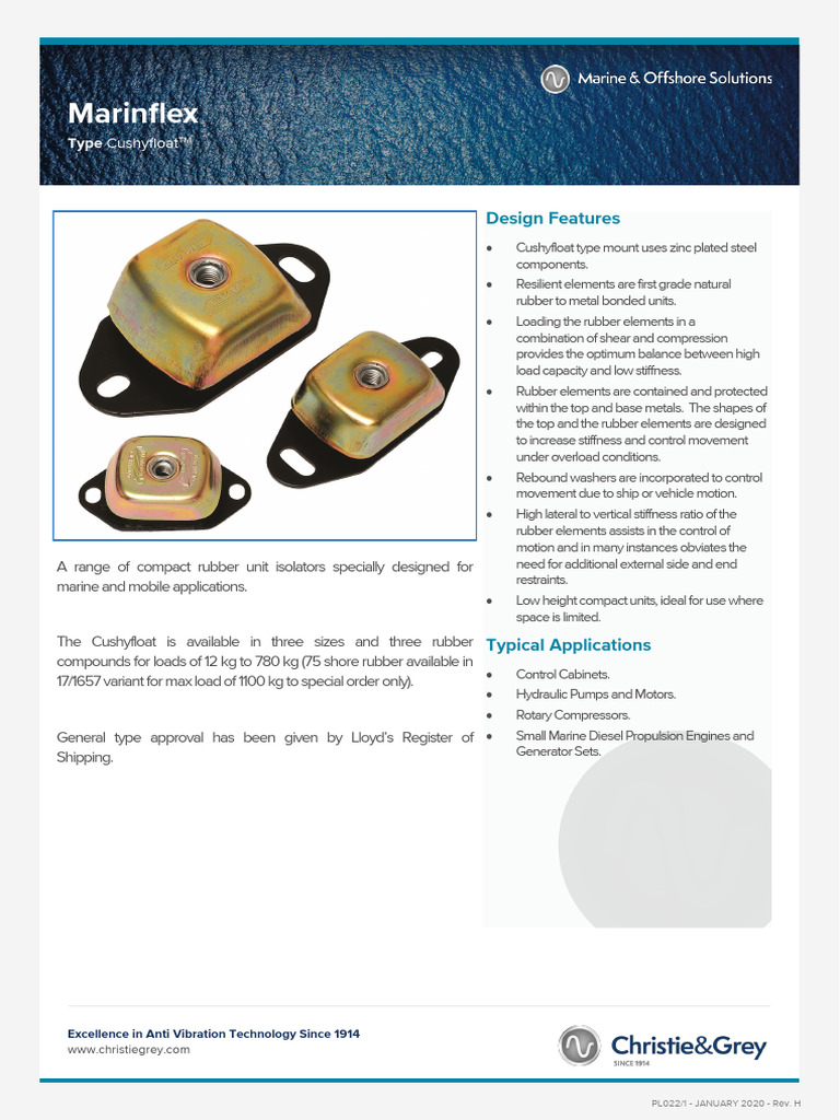 PL022 Issue H - CUSHYFLOAT | PDF | Mechanical Engineering | Civil ...