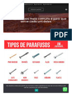 Tipos de Parafusos e Suas Aplicações - Veja 10 Exemplos