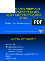 Design Considerations For Composite Beams Using Precast Concrete Slabs