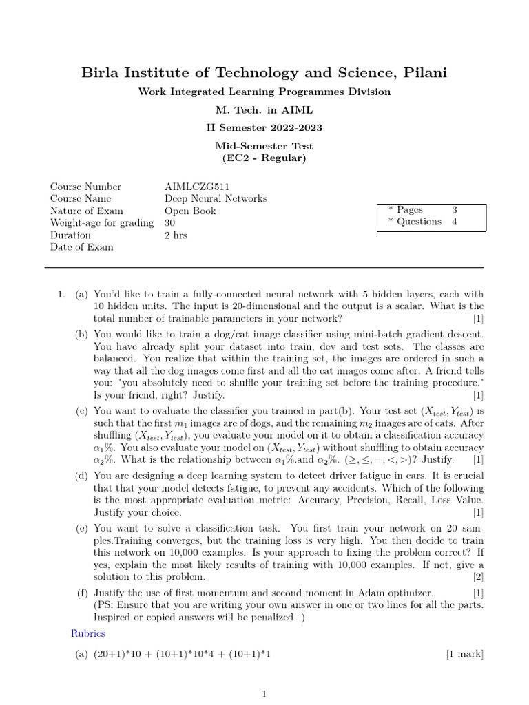 DNN Cluster S2 22 MidSem Regular | PDF | Mathematical Optimization ...