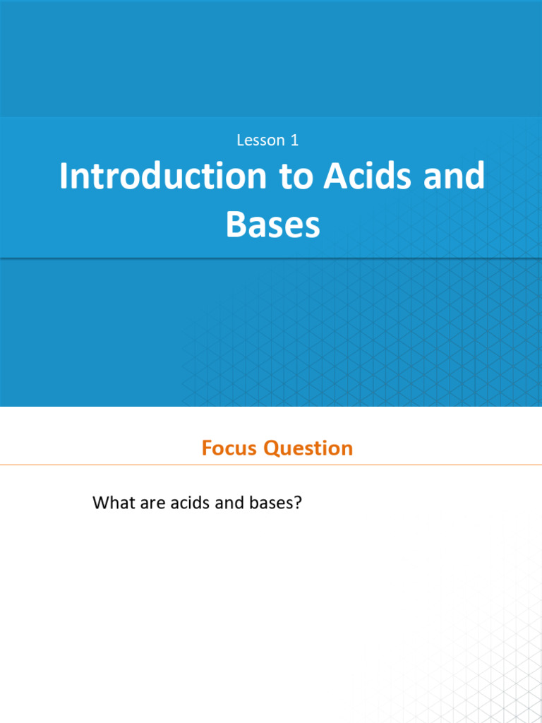 Chem - Lesson - 1 Introduction To Acids and Basis | PDF | Acid | Hydroxide