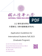NTHU Fall 2023 Admission Guideline For Graduate