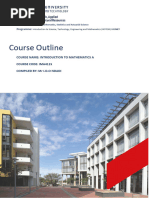 Ima411s Course Outline 2024