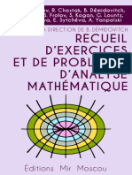 Demidovitch (Ed.) - Recueil D'exercices Et de Problèmes D'analyse Mathématiques - Mir - 1972