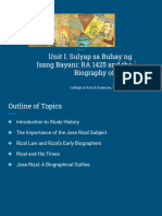 Unit I. Sulyap Sa Buhay NG Isang Bayani - RA 1425 and The Biography of Rizal