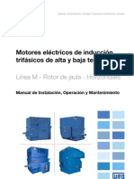 WEG Motor de Induccion Trifasico de Alta y Baja Tension Rotor de Jaula 11171351 Manual Espanol