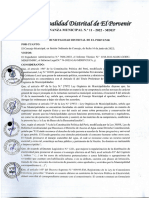 ORDENANZA MUNICIPAL N.° 11-2022-MDEP- OTORGAMIENTO DE CERTIFICADOS DE POSECIÓN