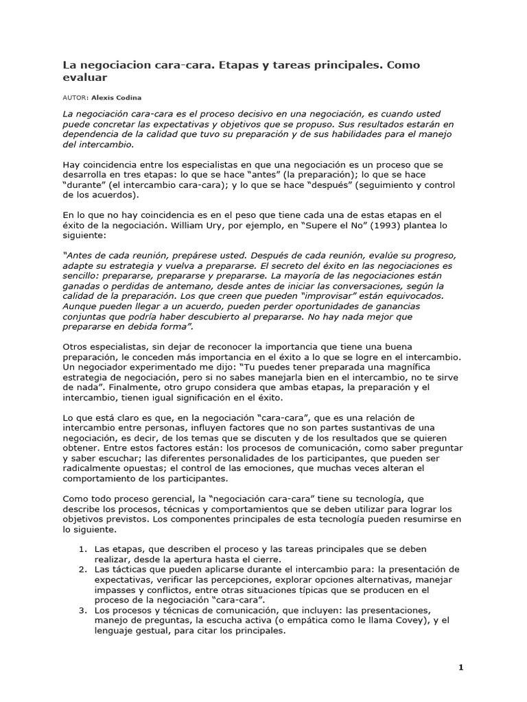 La negociacion cara pdf negociaci n mediaci n