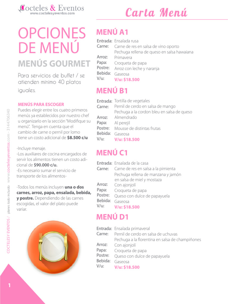 Menús con Almendras Tajadas D1 | PDF | Alimentos | Cocina