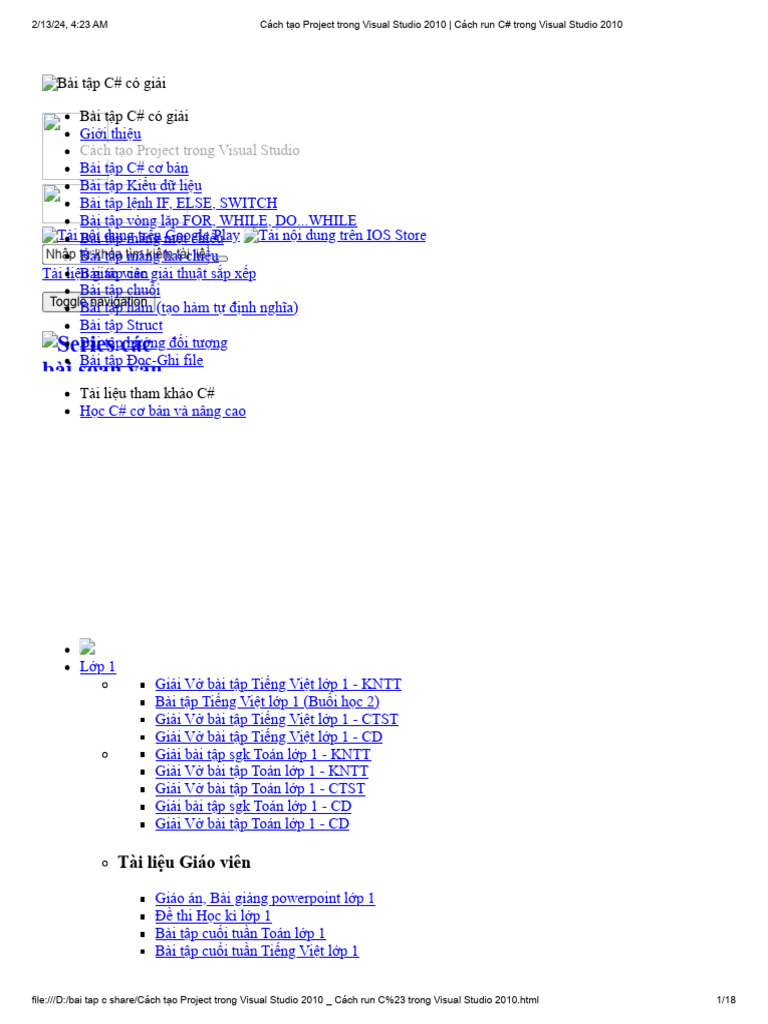 Cách T o Project Trong Visual Studio 2010 - Cách Run C# Trong Visual ...