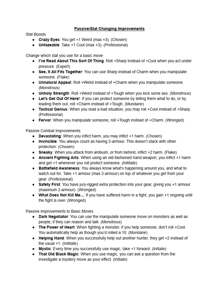 Divine Playbook Moves for MOTW | PDF