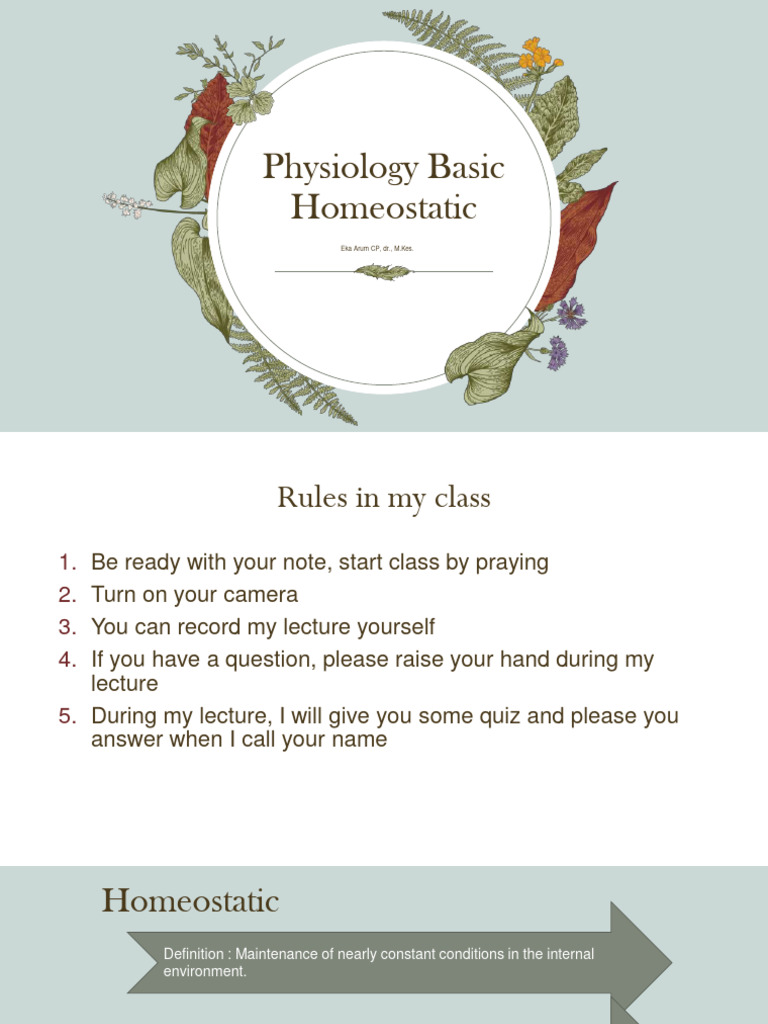 Physiology Basic Homeostatic Pdf Human Body Homeostasis