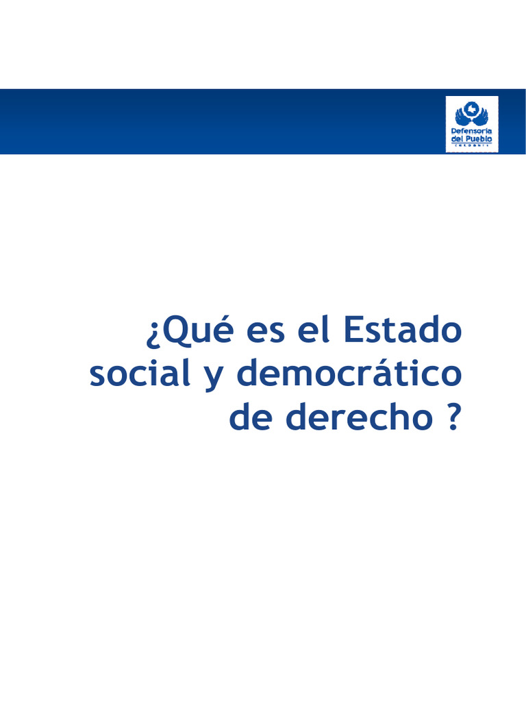 Estado Social y Democrático de Derecho | PDF | Estado (política ...