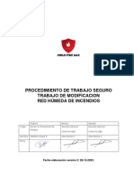 Procedimiento de Trabajo Seguro Modificacion Red Húmeda Chile Fier Aye Ltda. Nueva