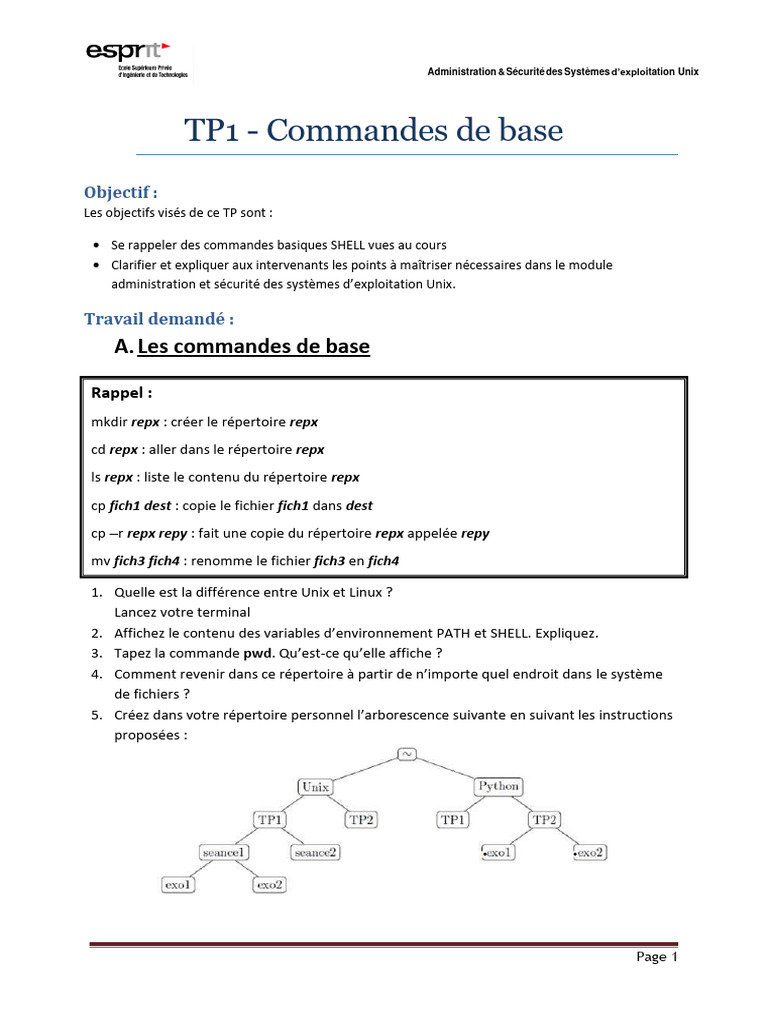 Commandes de base Unix et Linux | PDF | Système d'exploitation | Linux