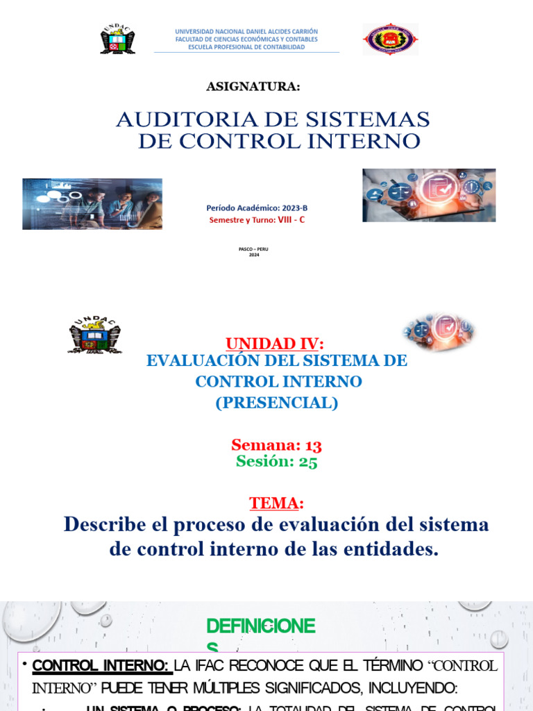 Sesion 13 Auditoria de Sistema de Control Interno | PDF | Auditoría ...