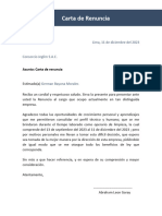 Carta de Renuncia Modelo