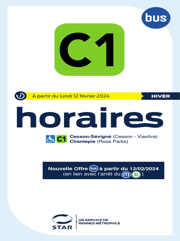 Horaires Bus C1 et 74 à Rennes | PDF | Transport public électrique ...