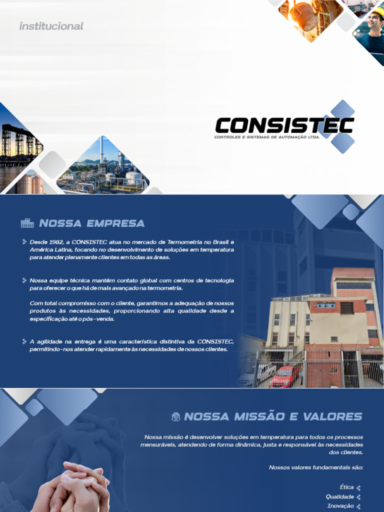 Apresentação Institucional Consistec Completa Color | PDF | Qualidade ...