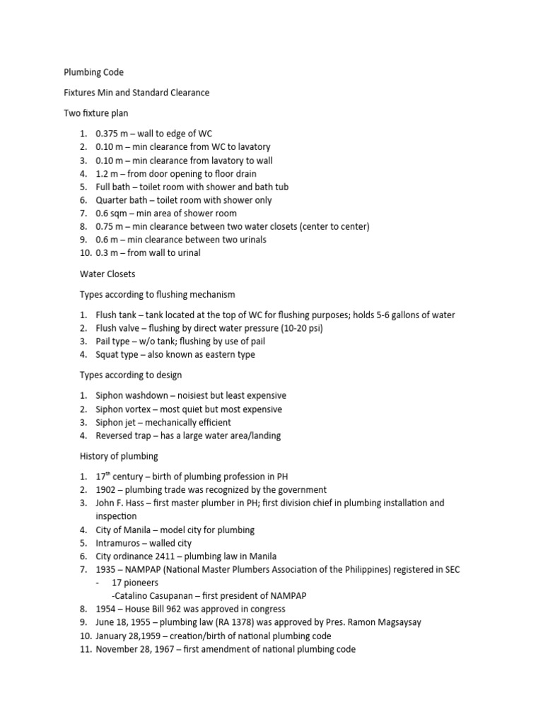 Plumbing Code | PDF | Plumbing | Pipe (Fluid Conveyance)