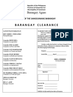 Barangay Clearance of Agaas 2024