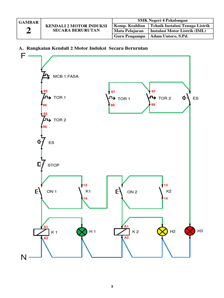 Rangkaian Kendali 2 Motor Berurutan | PDF