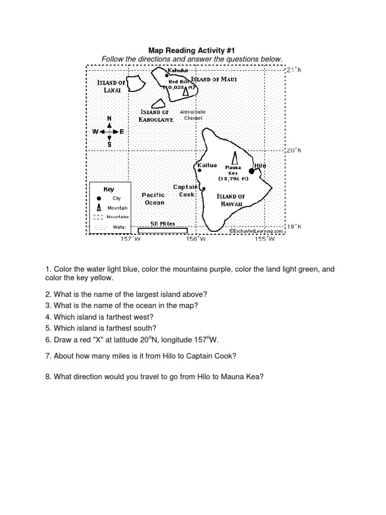 Map Reading Activities and Directions | PDF | Longitude | Latitude
