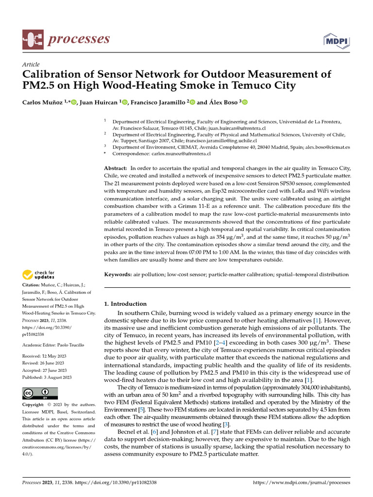 Calibration of Sensor Network For Outdoor Measurement of | PDF ...