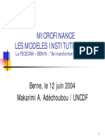 SC-Forum 2004-11 Social Performance Microfinance - S+K 6 Nove 2004 Res-Adechoubou1