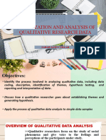 Organization and Analysis of Qualitative Research Data
