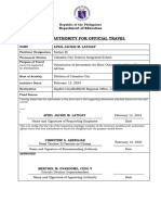 Annex A Travel Authority For Official Travel STANDARD FORMAT Sir Magnaye