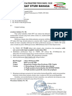 Surat Pemberitahuan Pelaksanaan Tes TOEFL ITP Mahasiswa FIK-2024