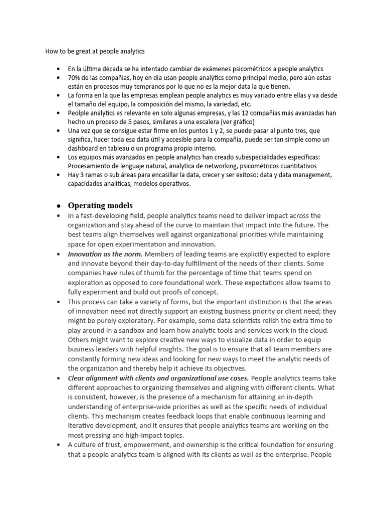 How to be great at people analytics pdf