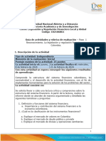 Guía de Actividades y Rúbrica - Paso 1 - Reconocimiento. La Legislación y Regulación Financiera en Colombia