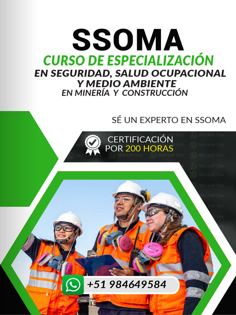 Curso de Especialización en SSOMA | PDF | Seguridad y salud ocupacional