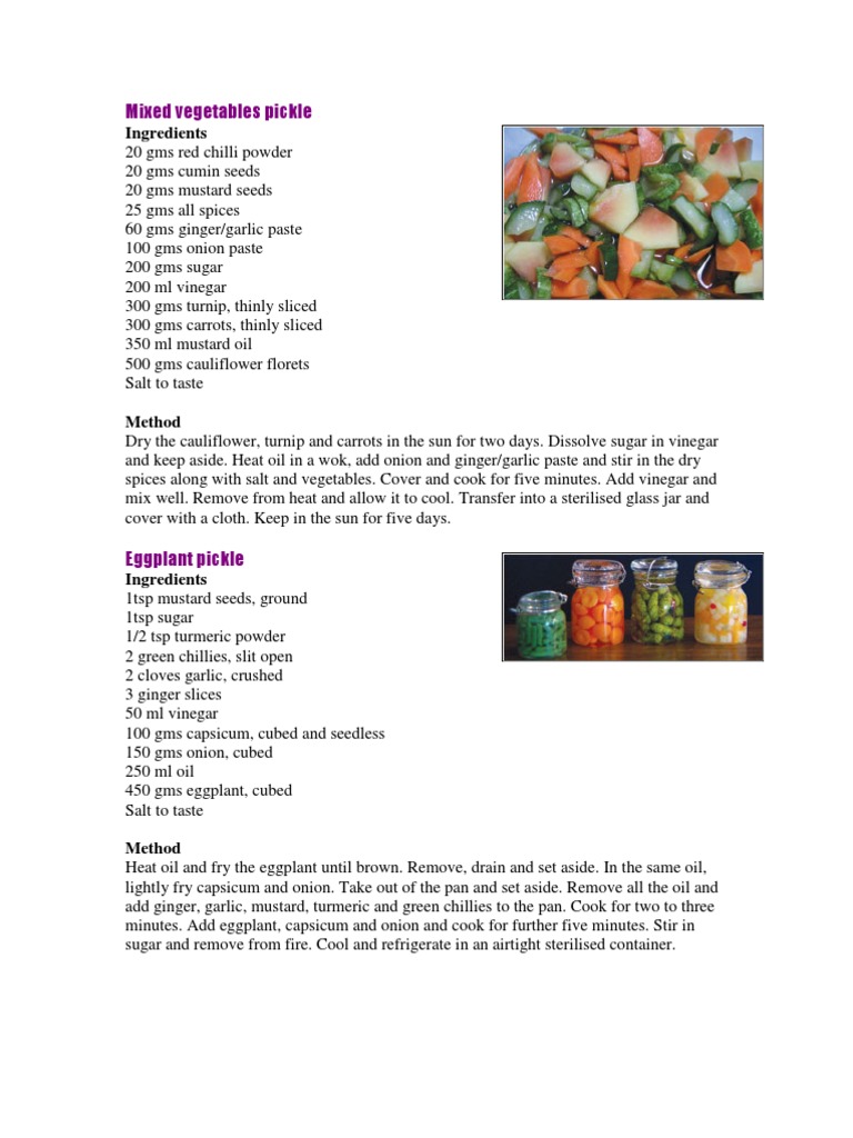 Pickles | PDF | Pickling | Mustard (Condiment)
