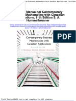 Full Solution Manual For Contemporary Business Mathematics With Canadian Applications 11Th Edition S A Hummelbrunner PDF Docx Full Chapter Chapter